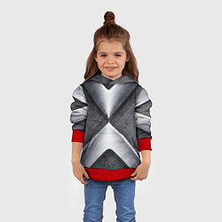 Толстовка-худи детская Стальные блоки, цвет: 3D-красный — фото 2
