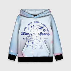 Толстовка-худи детская Newjeans bunny, цвет: 3D-черный
