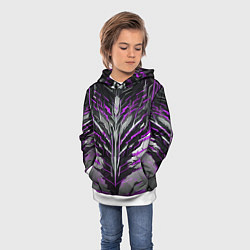Толстовка-худи детская Киберпанк доспех фиолетовый, цвет: 3D-белый — фото 2