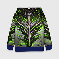 Толстовка-худи детская Киберпанк доспех зелёный, цвет: 3D-синий