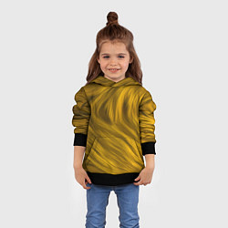 Толстовка-худи детская Текстура желтой шерсти, цвет: 3D-черный — фото 2