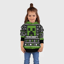 Толстовка-худи детская Minecraft christmas sweater, цвет: 3D-черный — фото 2