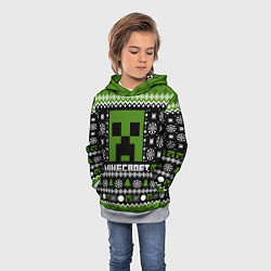 Толстовка-худи детская Minecraft christmas sweater, цвет: 3D-меланж — фото 2