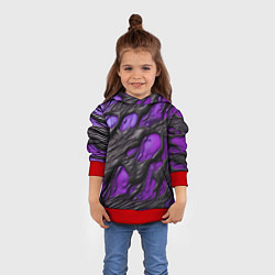 Толстовка-худи детская Фиолетовая текучая субстанция, цвет: 3D-красный — фото 2