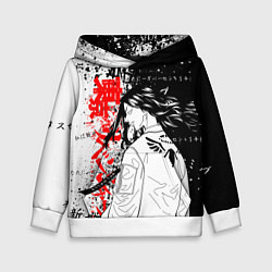 Толстовка-худи детская Баджи из вальхаллы - токийские мстители, цвет: 3D-белый