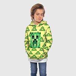 Толстовка-худи детская Minecraft creeper game, цвет: 3D-белый — фото 2