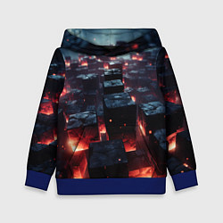 Толстовка-худи детская Гармония форм, цвет: 3D-синий