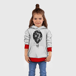 Толстовка-худи детская Космический аэростат, цвет: 3D-красный — фото 2