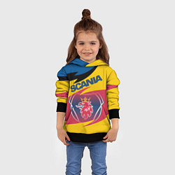 Толстовка-худи детская Scania logo, цвет: 3D-черный — фото 2
