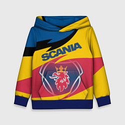 Толстовка-худи детская Scania logo, цвет: 3D-синий