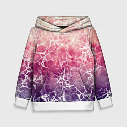Толстовка-худи детская Абстракция - паутинка на сине-красном фоне, цвет: 3D-белый