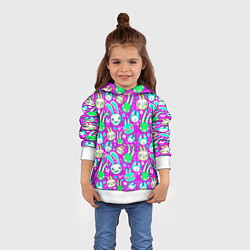 Толстовка-худи детская Мультяшные зайчики, цвет: 3D-белый — фото 2