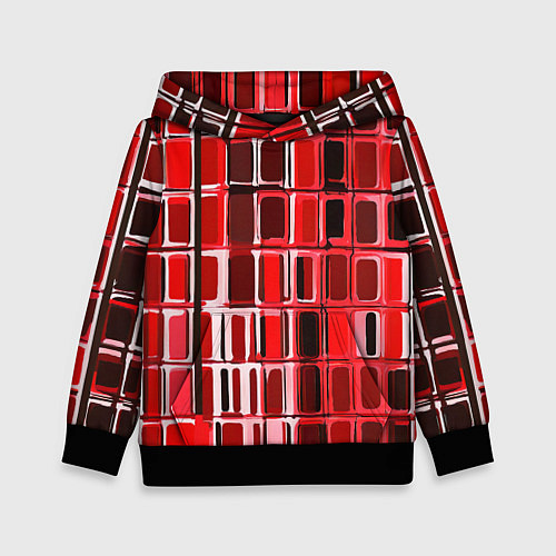 Детская толстовка Красные прямоугольники / 3D-Черный – фото 1