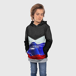 Толстовка-худи детская Стёганные ромбы: русский хакер, цвет: 3D-меланж — фото 2