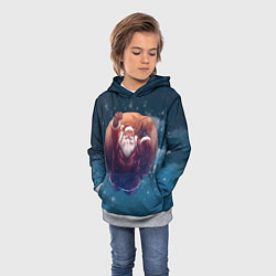 Толстовка-худи детская Летящий Санта, цвет: 3D-меланж — фото 2