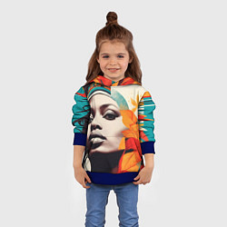 Толстовка-худи детская Африканская девушка с дредами, цвет: 3D-синий — фото 2