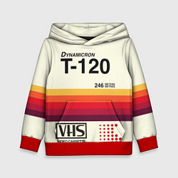 Толстовка-худи детская VHS ретро видеокассета, цвет: 3D-красный