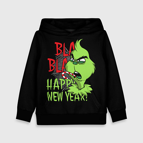 Детская толстовка Grinch - happy New Year / 3D-Черный – фото 1