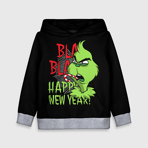 Детская толстовка Grinch - happy New Year / 3D-Меланж – фото 1