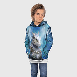 Толстовка-худи детская Зимний дракон, цвет: 3D-белый — фото 2