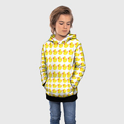 Толстовка-худи детская Семейка желтых резиновых уточек, цвет: 3D-черный — фото 2