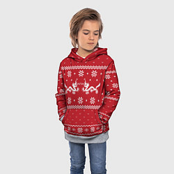 Толстовка-худи детская Новогодний свитер с драконами, цвет: 3D-меланж — фото 2