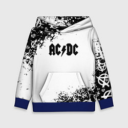 Толстовка-худи детская AC DC anarchy rock, цвет: 3D-синий