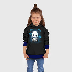 Толстовка-худи детская Panda gamer, цвет: 3D-синий — фото 2