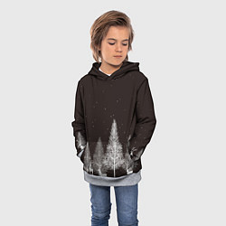 Толстовка-худи детская Олени в лесу, цвет: 3D-меланж — фото 2