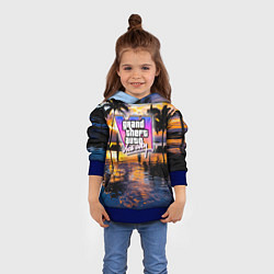 Толстовка-худи детская Grand theft auto 6 vice city, цвет: 3D-синий — фото 2