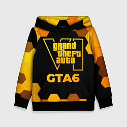 Толстовка-худи детская GTA6 - gold gradient, цвет: 3D-черный