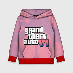 Толстовка-худи детская GTA 6 pink, цвет: 3D-красный