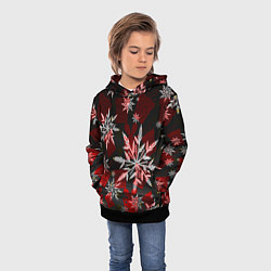 Толстовка-худи детская Рождественские снежинки, цвет: 3D-черный — фото 2