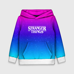 Толстовка-худи детская Stranger Things gradient colors, цвет: 3D-белый