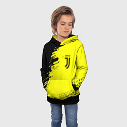 Толстовка-худи детская Juventus спортивные краски, цвет: 3D-черный — фото 2