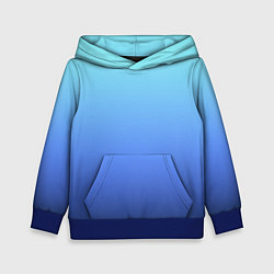 Толстовка-худи детская Голубой и черно-синий градиент, цвет: 3D-синий