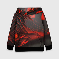 Детская толстовка Красная сеть на чёрном фоне