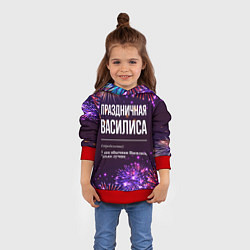 Толстовка-худи детская Праздничная Василиса: фейерверк, цвет: 3D-красный — фото 2