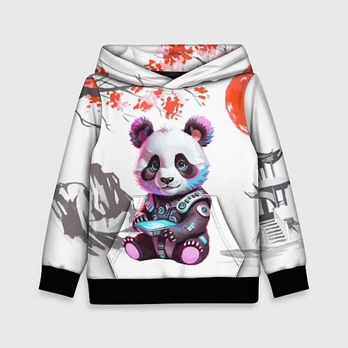Детская толстовка Funny panda - China / 3D-Черный – фото 1