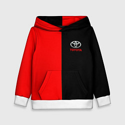 Толстовка-худи детская Toyota car красно чёрный, цвет: 3D-белый