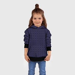 Толстовка-худи детская Изысканный фиолетовый с узорами, цвет: 3D-черный — фото 2