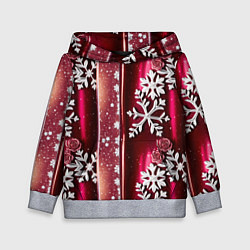 Толстовка-худи детская Розы и снежинки, цвет: 3D-меланж