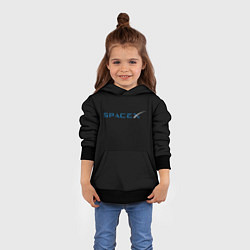 Толстовка-худи детская NASA space usa, цвет: 3D-черный — фото 2