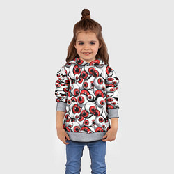 Толстовка-худи детская Красные глазные яблоки, цвет: 3D-меланж — фото 2