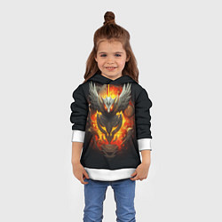 Толстовка-худи детская Огненный символ орла, цвет: 3D-белый — фото 2