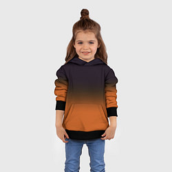 Толстовка-худи детская Градиент от чёрного к оранжевому, цвет: 3D-черный — фото 2