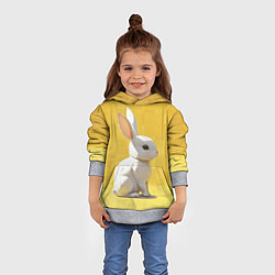 Толстовка-худи детская Белоснежный кролик, цвет: 3D-меланж — фото 2