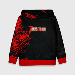 Толстовка-худи детская 7 Days to Die краски текстура, цвет: 3D-красный