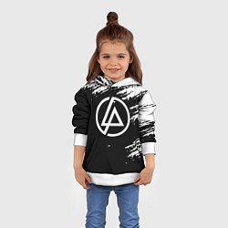 Толстовка-худи детская Linkin Park - black and white, цвет: 3D-белый — фото 2