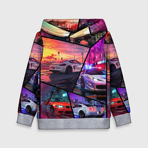 Детская толстовка GTA style cars / 3D-Меланж – фото 1